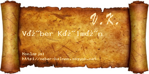 Véber Kálmán névjegykártya